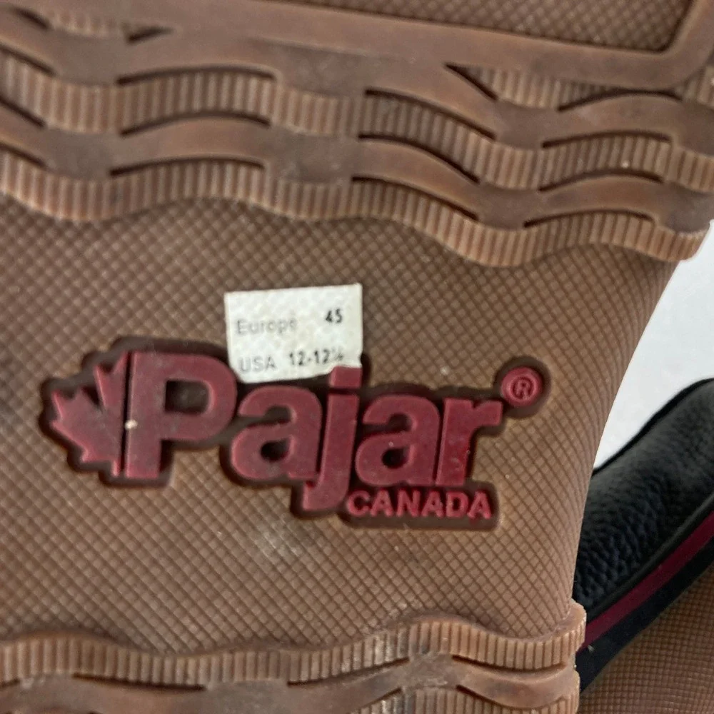 Pajar Canada Tour Winter Boots Mens 12-12.5 Black Waterproof Leather Suede Snow